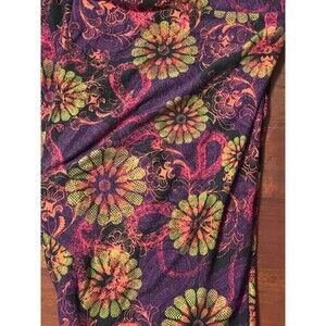 Womans  TALL & CURVY  LULAROE Leggings Flower pink purple yellow paisley TC